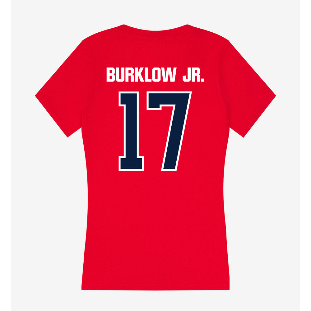 Liberty - NCAA Football : Bo Burklow Jr. - Women's V-Neck T-Shirt-1