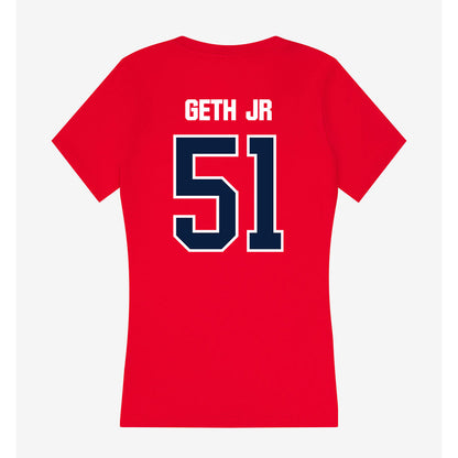 Liberty - NCAA Football : DJ Geth Jr - Women's V-Neck T-Shirt-1