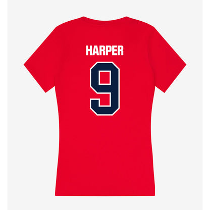 Liberty - NCAA Men's Basketball : JJ Harper - Women's V-Neck T-Shirt-1