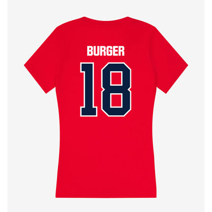 Liberty - NCAA Football : Ryan Burger - Women's V-Neck T-Shirt-1