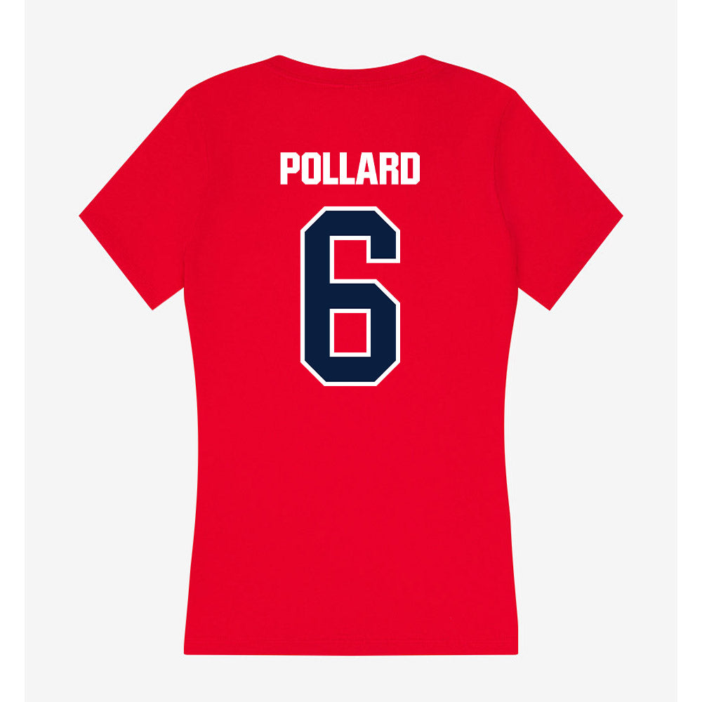 Liberty - NCAA Football : Micah Pollard - Women's V-Neck T-Shirt-1