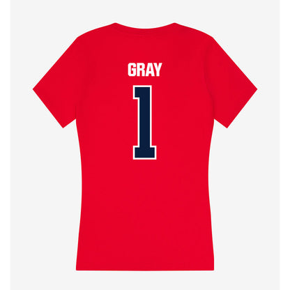 Liberty - NCAA Football : Julian Gray - Women's V-Neck T-Shirt-1