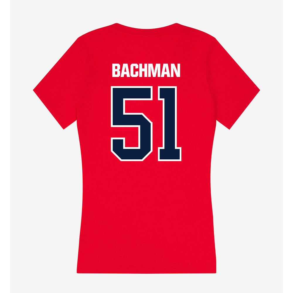 Liberty - NCAA Softball : Paige Bachman - Women's V-Neck T-Shirt-1