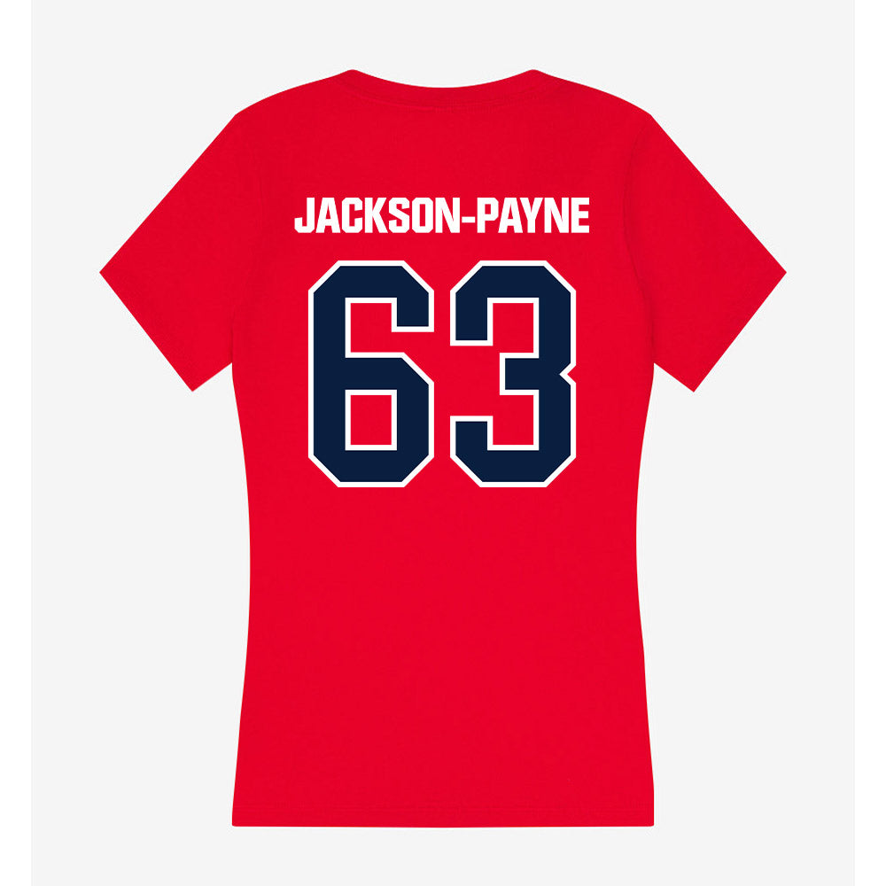 Liberty - NCAA Football : DaJyQuwan Jackson-Payne - Women's V-Neck T-Shirt-1