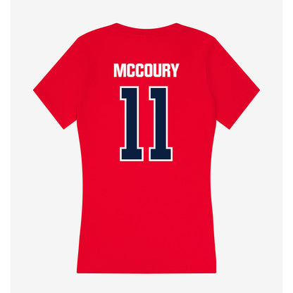 Liberty - NCAA Baseball : Xavier McCoury - Women's V-Neck T-Shirt-1