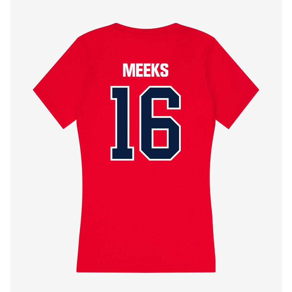 Liberty - NCAA Softball : Hallie Meeks - Women's V-Neck T-Shirt-1