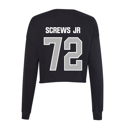 Troy - NCAA Football : Patrick Screws Jr - Women's Cropped Crew Fleece-1