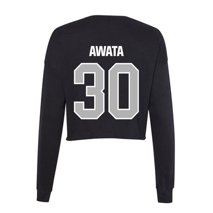 Troy - NCAA Men's Basketball : Hikaru Awata - Women's Cropped Crew Fleece-1