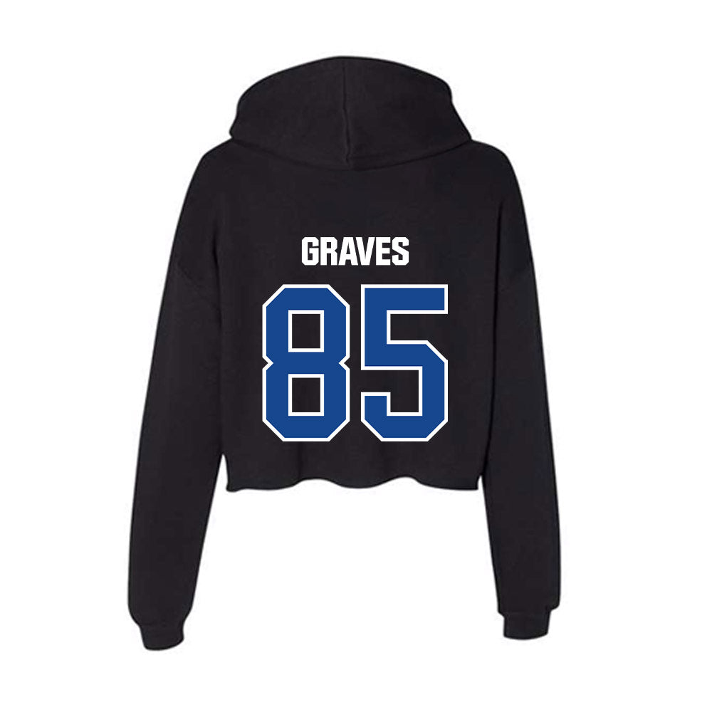 Grand Valley - NCAA Football : Eli Graves - Women's Crop Fleece Hoodie-1