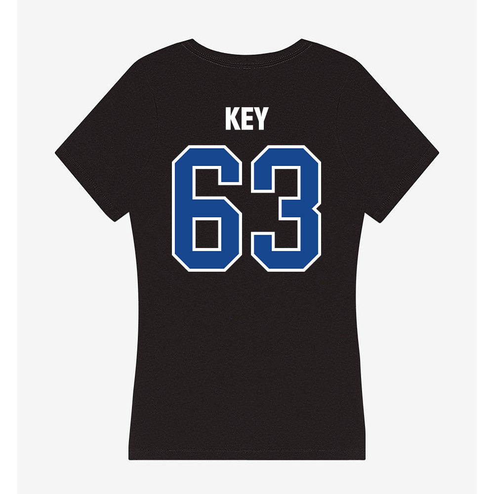 Grand Valley - NCAA Football : Breon Key - Women's V-Neck T-Shirt-1