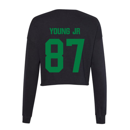 North Texas - NCAA Football : Brandon Young Jr - Women's Cropped Crew Fleece-1