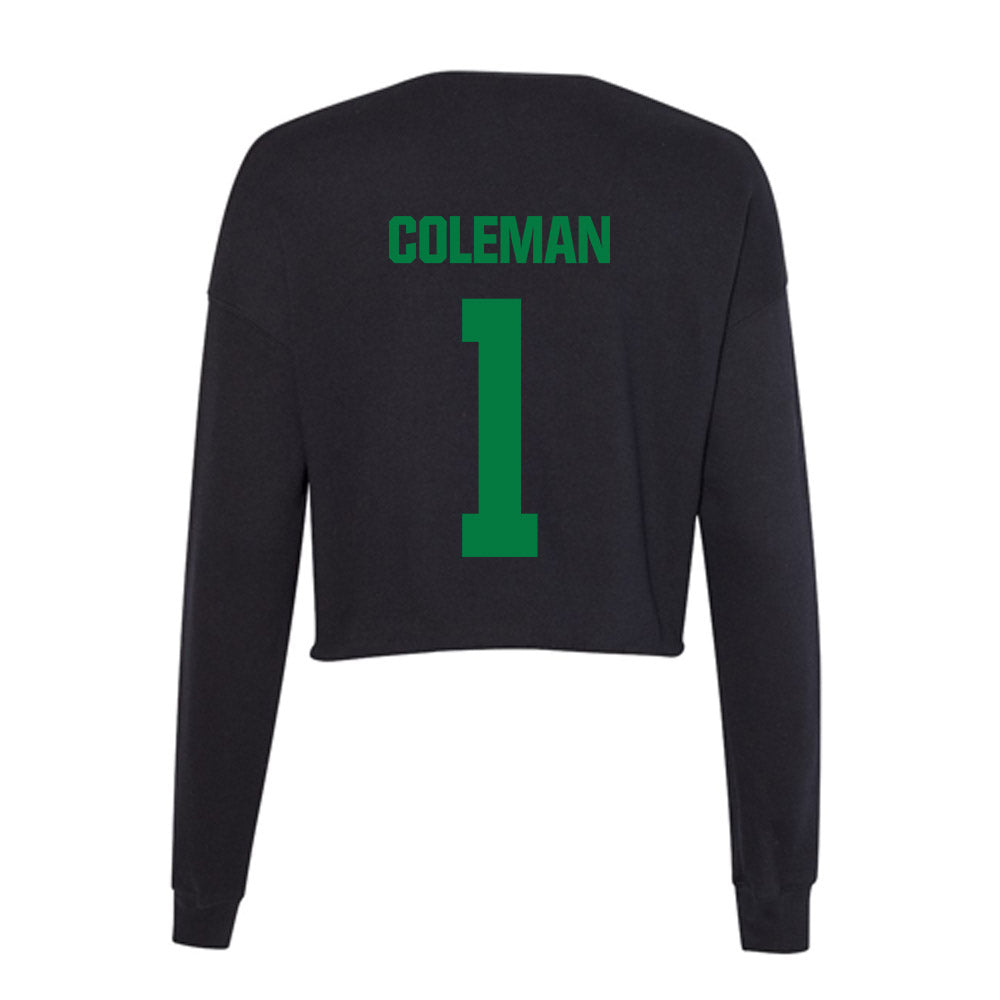 North Texas - NCAA Football : Miles Coleman - Women's Cropped Crew Fleece-1