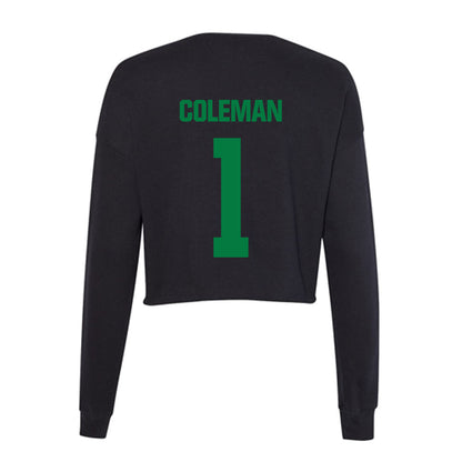 North Texas - NCAA Football : Miles Coleman - Women's Cropped Crew Fleece-1