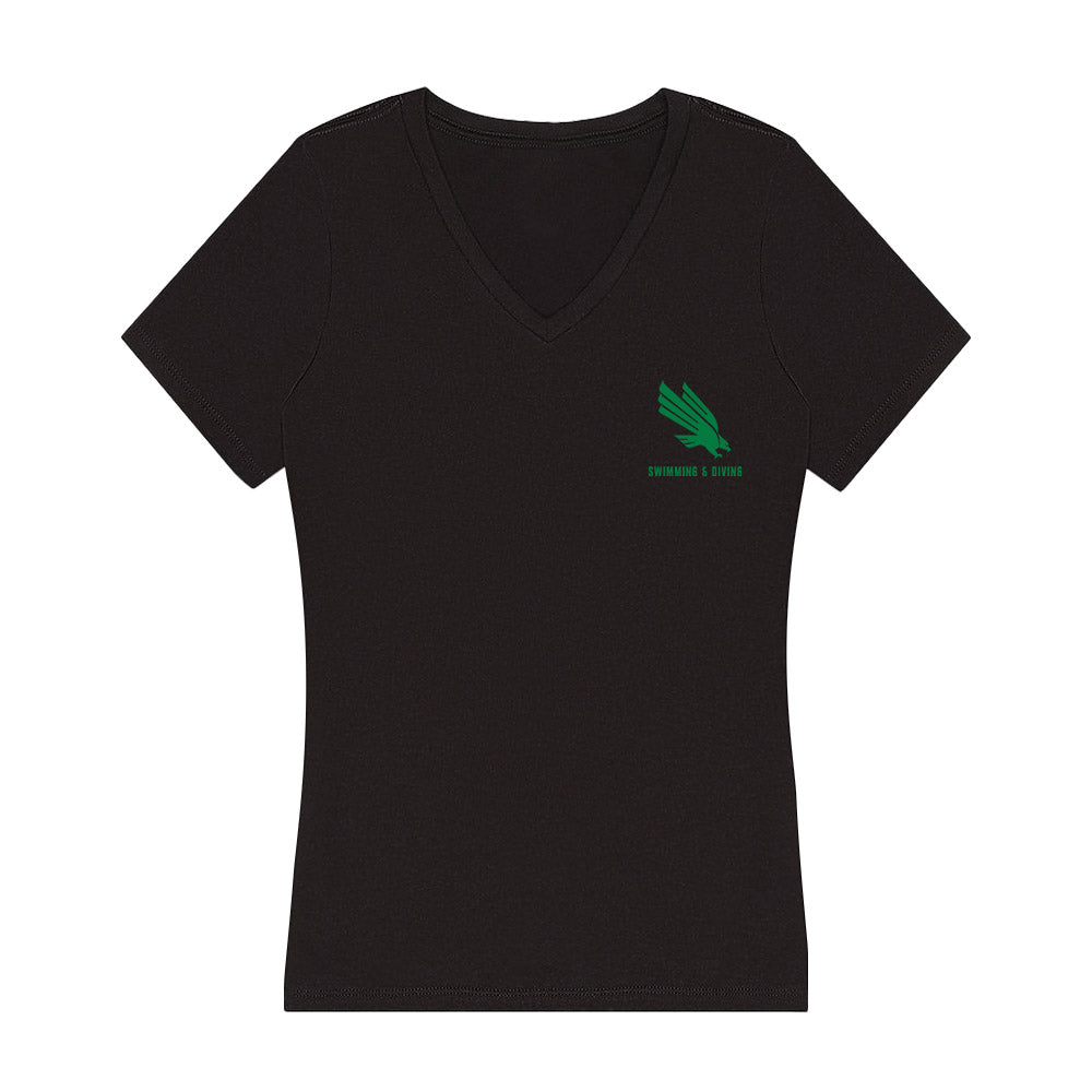 North Texas - NCAA Women's Swimming & Diving : Jette Helene Schindler - Women's V-Neck T-Shirt-0