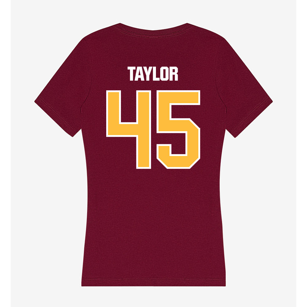 UMN Duluth - NCAA Football : Landon Taylor - Women's V-Neck T-Shirt-1