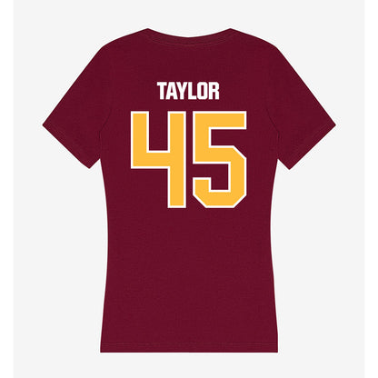 UMN Duluth - NCAA Football : Landon Taylor - Women's V-Neck T-Shirt-1