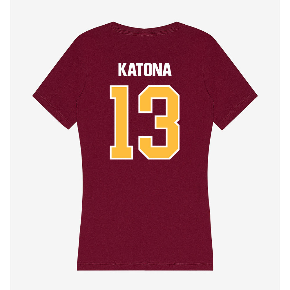 UMN Duluth - NCAA Men's Basketball : Nick Katona - Women's V-Neck T-Shirt-1