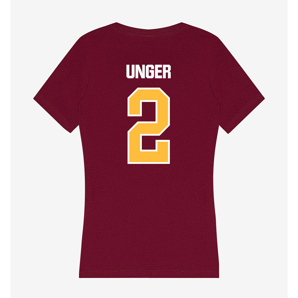 UMN Duluth - NCAA Football : Brock Unger - Women's V-Neck T-Shirt-1