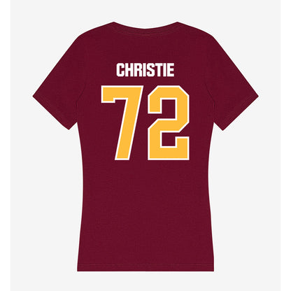 UMN Duluth - NCAA Football : Dylan Christie - Women's V-Neck T-Shirt-1