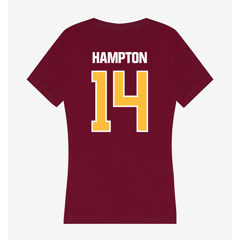 UMN Duluth - NCAA Football : Isaiah Hampton - Women's V-Neck T-Shirt-1