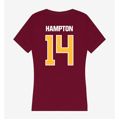 UMN Duluth - NCAA Football : Isaiah Hampton - Women's V-Neck T-Shirt-1