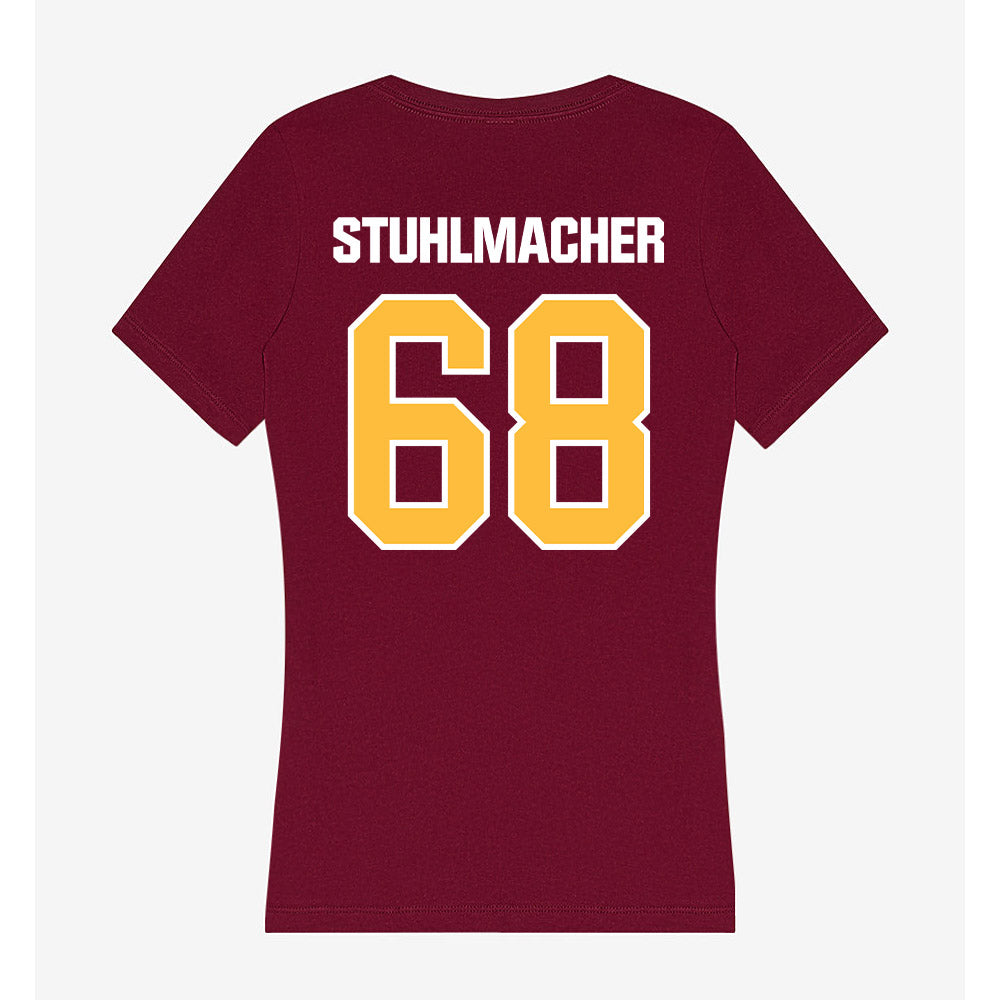 UMN Duluth - NCAA Football : Max Stuhlmacher - Women's V-Neck T-Shirt-1