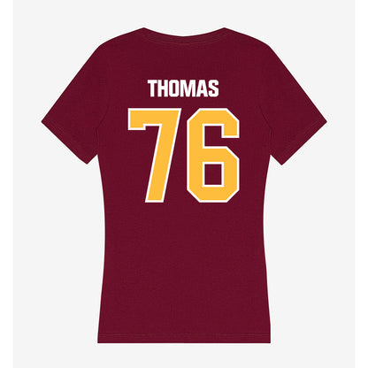 UMN Duluth - NCAA Football : Jae'Shaun Thomas - Women's V-Neck T-Shirt-1