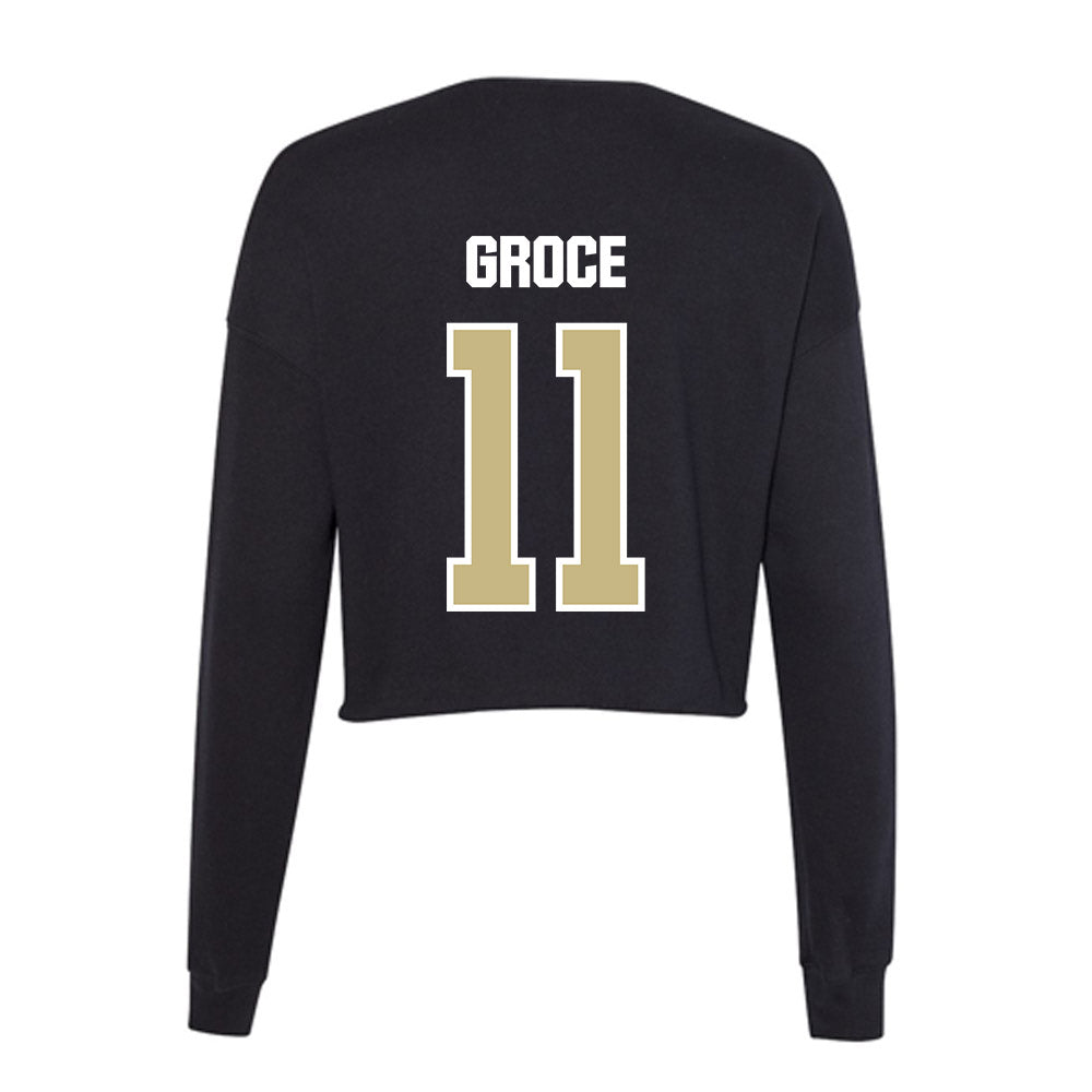 Akron - NCAA Men's Basketball : Conner Groce - Women's Cropped Crew Fleece-1