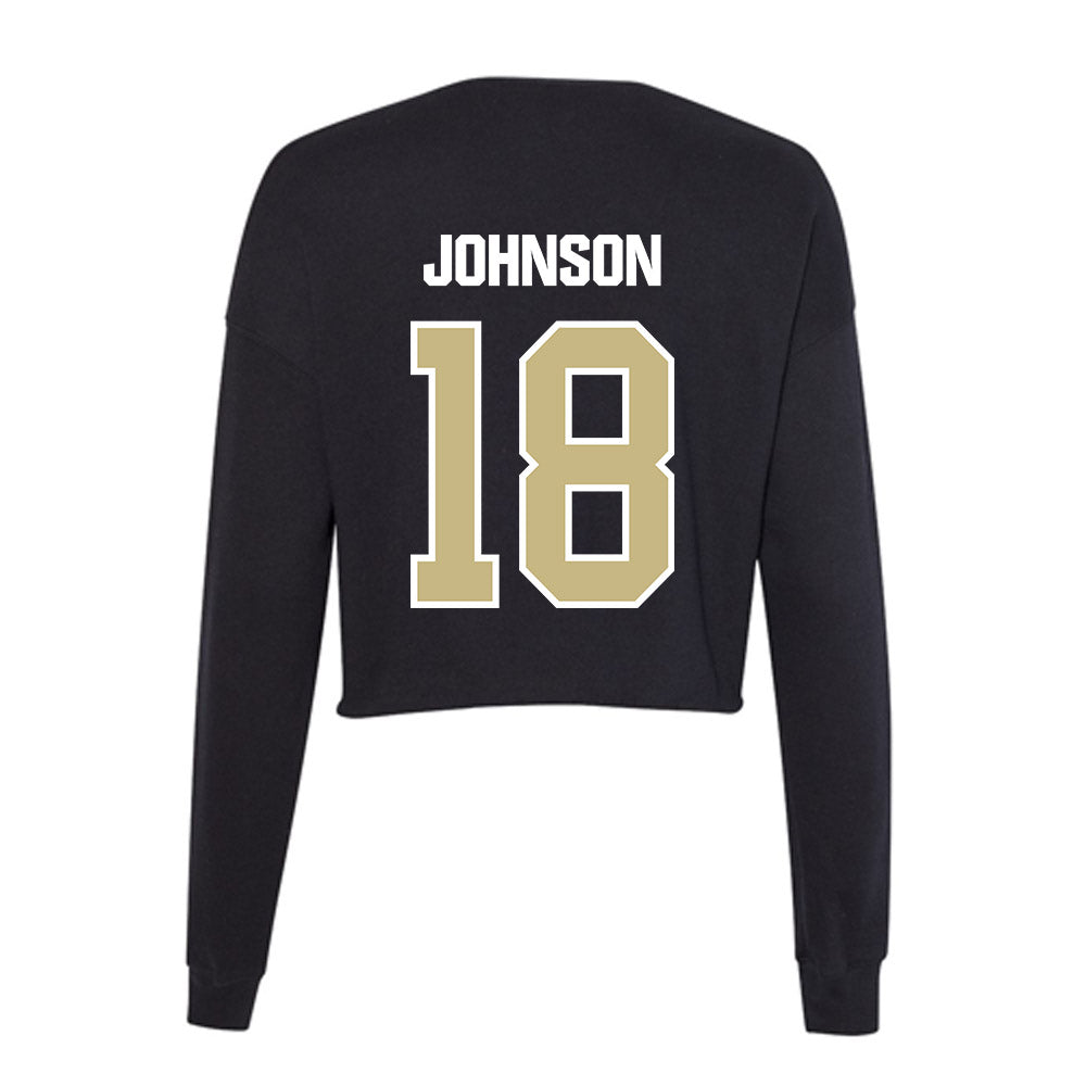 Akron - NCAA Football : DiMarco Johnson - Women's Cropped Crew Fleece-1