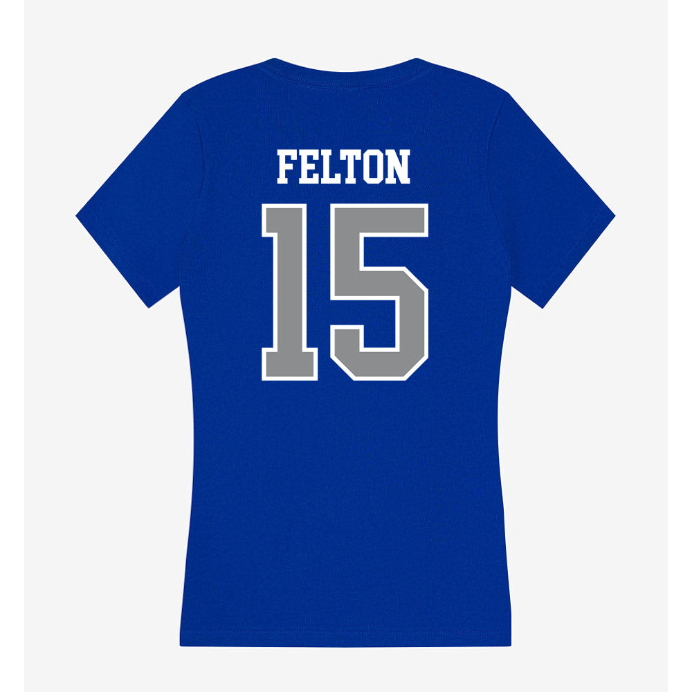 Seton Hall - NCAA Men's Basketball : Jahseem Felton - Women's V-Neck T-Shirt-1