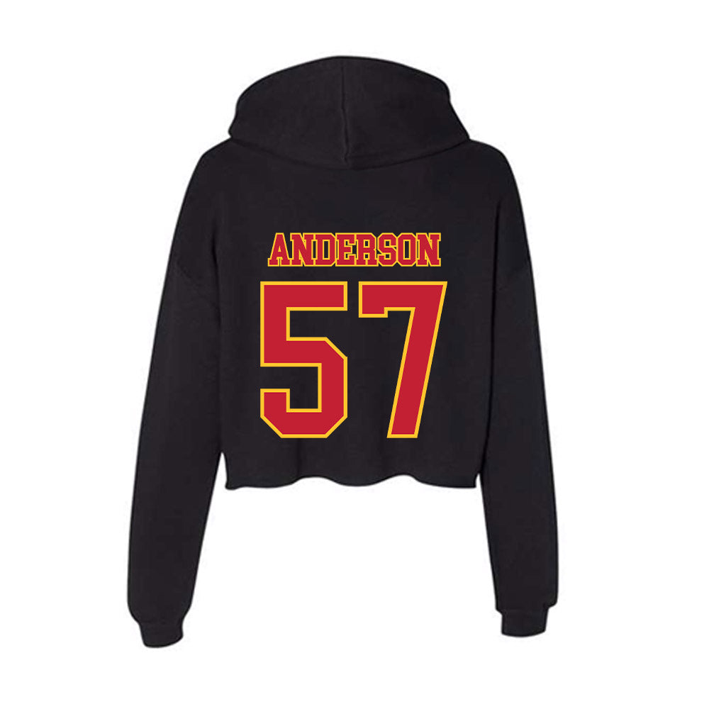 Ferris State - NCAA Football : Derek Anderson - Women's Crop Fleece Hoodie-1