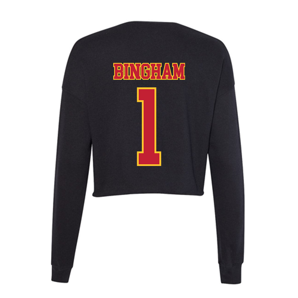 Ferris State - NCAA Men's Basketball : Mykel Bingham - Women's Cropped Crew Fleece-1