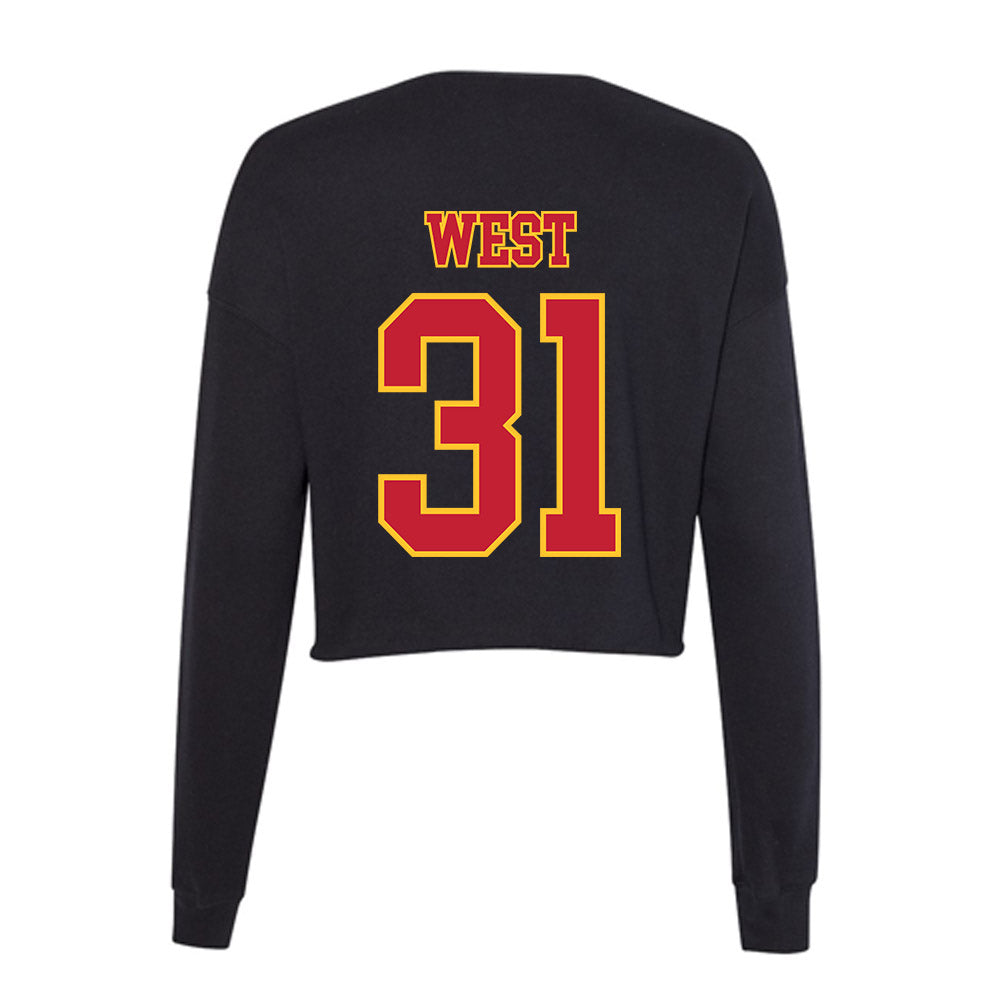 Ferris State - NCAA Men's Ice Hockey : Noah West - Women's Cropped Crew Fleece-1