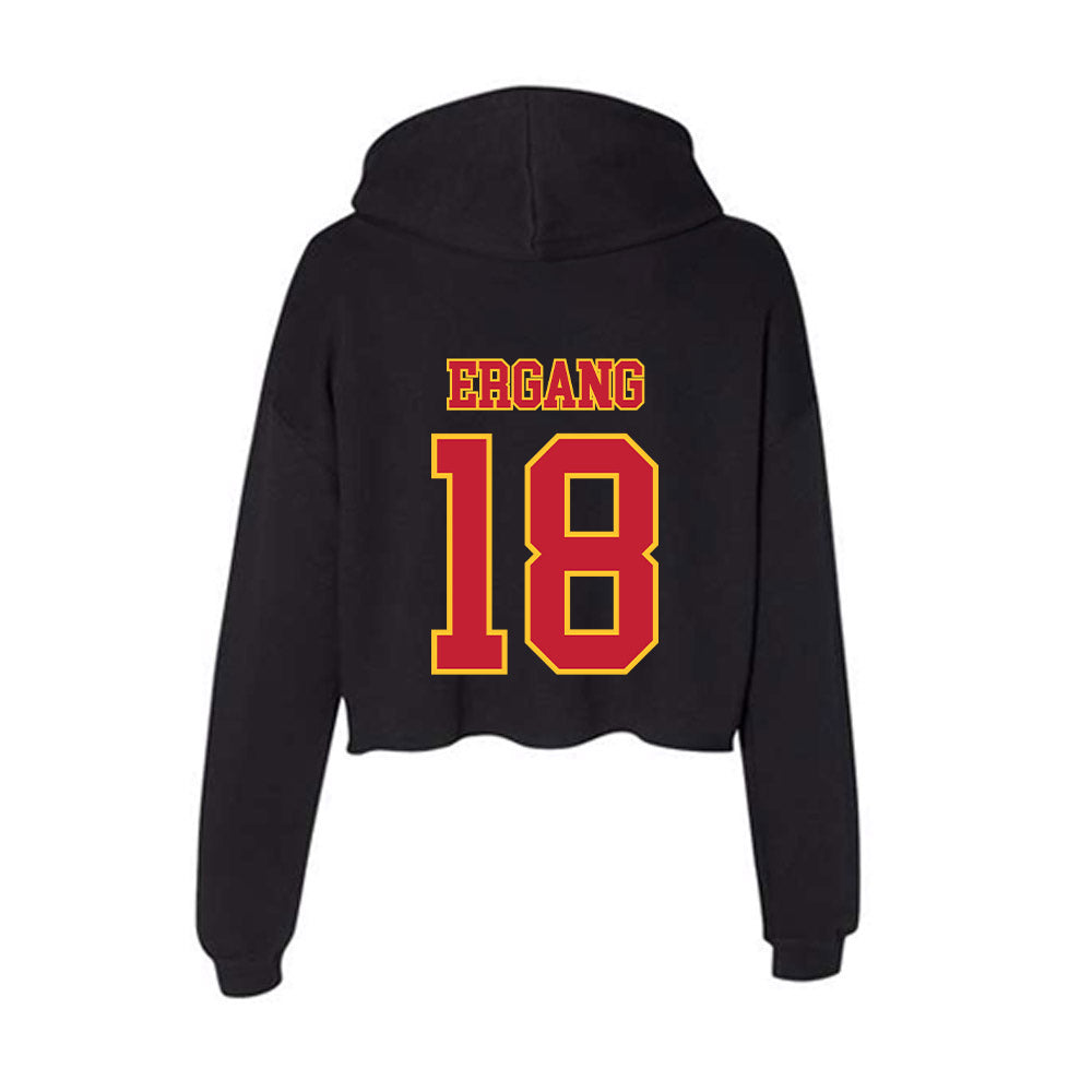 Ferris State - NCAA Men's Ice Hockey : Kaleb Ergang - Women's Crop Fleece Hoodie-1