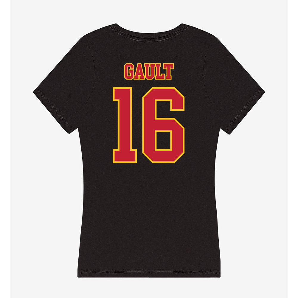 Ferris State - NCAA Men's Ice Hockey : Caiden Gault - Women's V-Neck T-Shirt-1