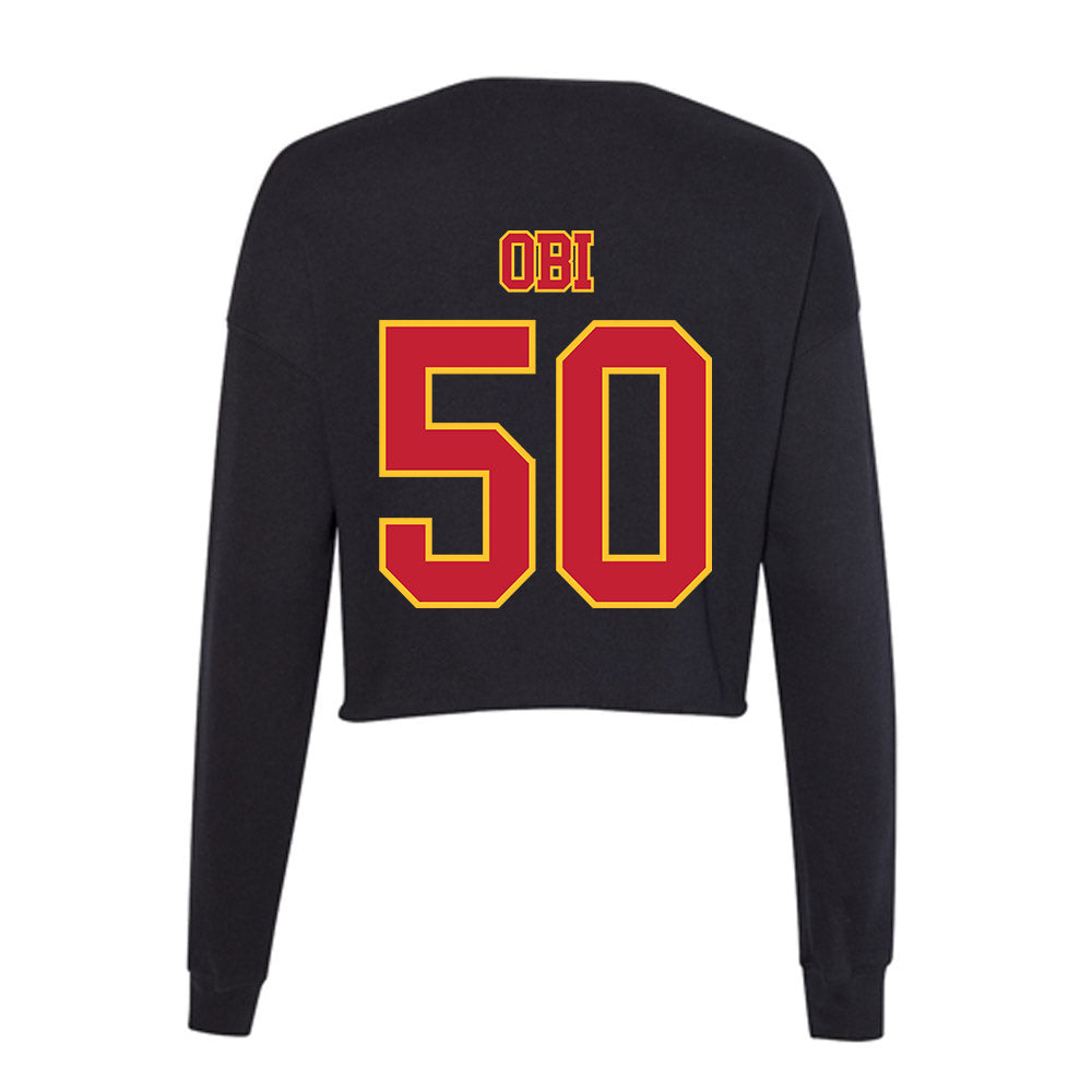 Ferris State - NCAA Football : Chimdindu Obi - Women's Cropped Crew Fleece-1