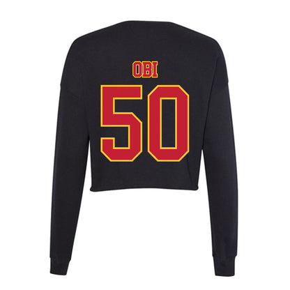 Ferris State - NCAA Football : Chimdindu Obi - Women's Cropped Crew Fleece-1