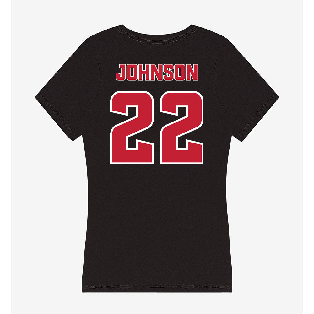 DU - NCAA Men's Lacrosse : Dakota Johnson - Women's V-Neck T-Shirt-1