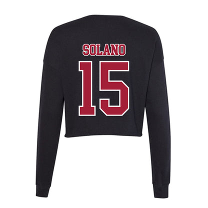 St. Joe's - NCAA Men's Basketball : Steven Solano - Women's Cropped Crew Fleece-1