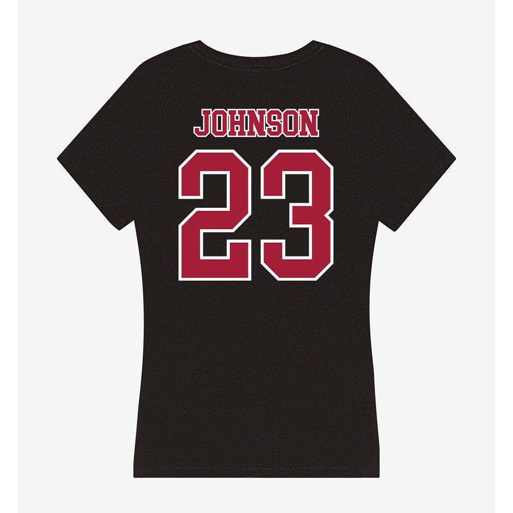 St. Joe's - NCAA Men's Basketball : Mekai Johnson - Women's V-Neck T-Shirt-1