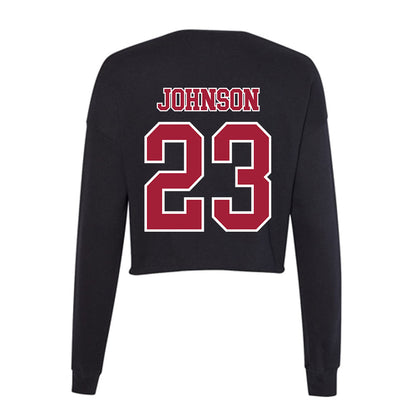 St. Joe's - NCAA Men's Basketball : Mekai Johnson - Women's Cropped Crew Fleece-1