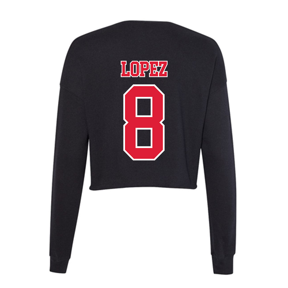 Lamar - NCAA Baseball : Mark Lopez - Women's Cropped Crew Fleece-1