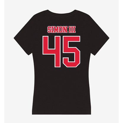 Lamar - NCAA Football : Albert Simon III - Women's V-Neck T-Shirt-1