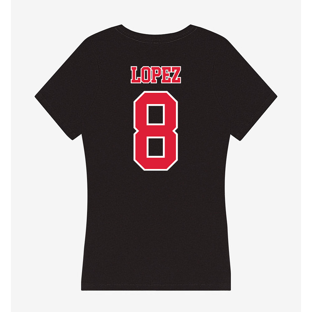 Lamar - NCAA Baseball : Mark Lopez - Women's V-Neck T-Shirt-1