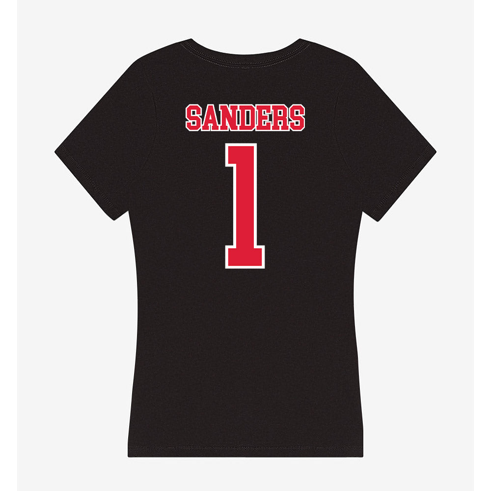 Lamar - NCAA Men's Basketball : Quinton Sanders - Women's V-Neck T-Shirt-1