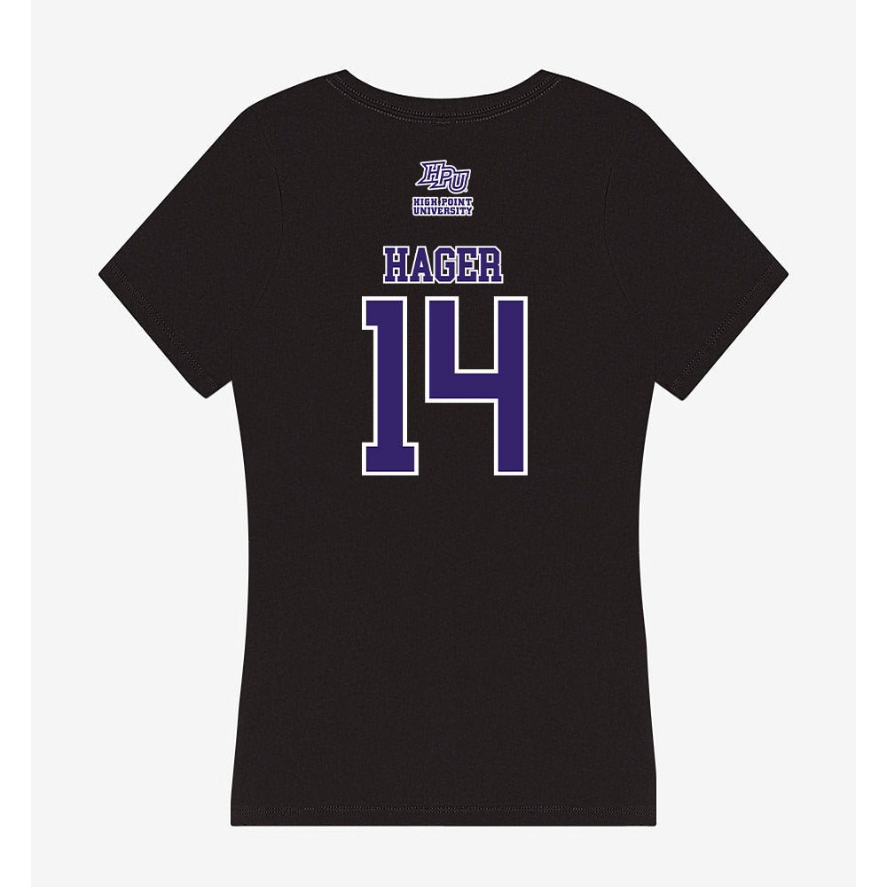 High Point - NCAA Women's Basketball : Anna Hager - Women's V-Neck T-Shirt-1