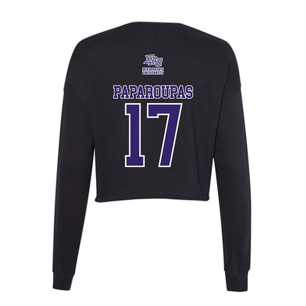 High Point - NCAA Men's Soccer : Angelo Paparoupas - Women's Cropped Crew Fleece-1