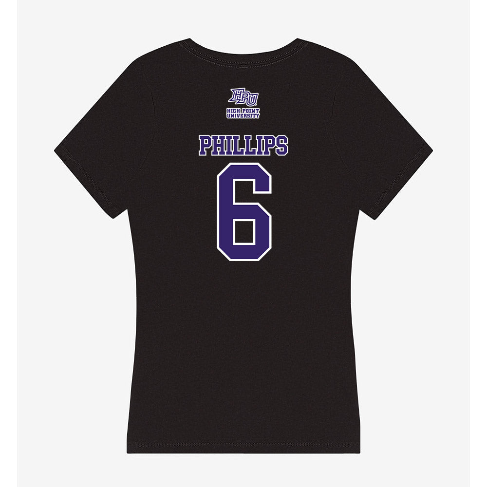 High Point - NCAA Women's Basketball : Dakota Phillips - Women's V-Neck T-Shirt-1