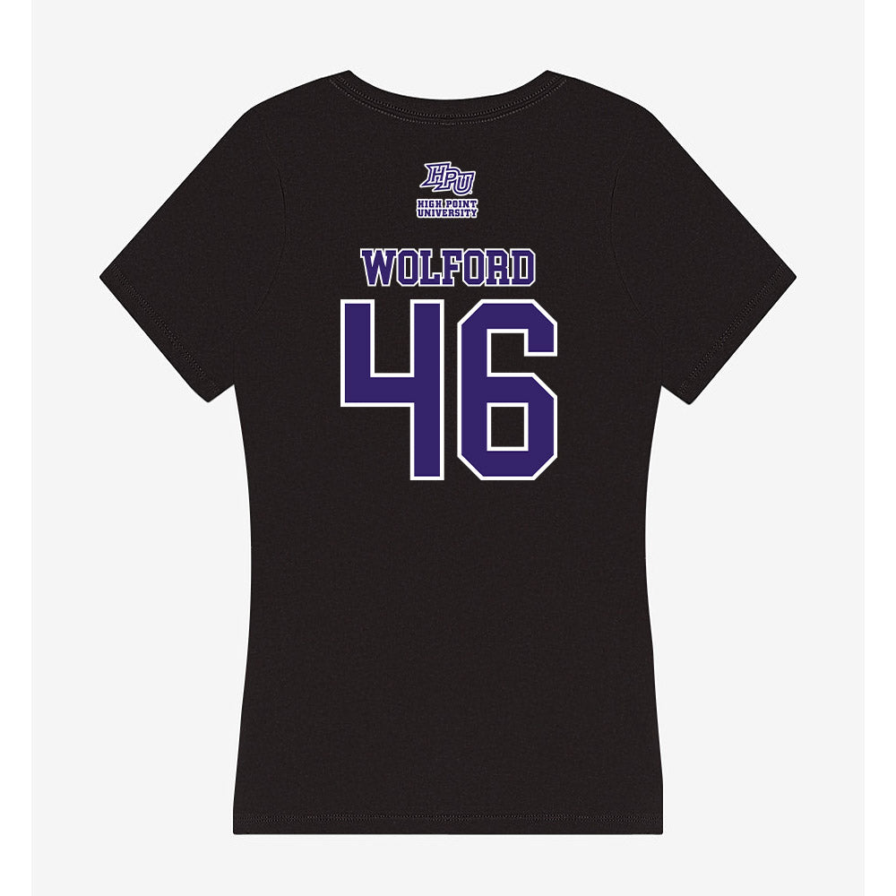 High Point - NCAA Men's Lacrosse : Mason Wolford - Women's V-Neck T-Shirt-1