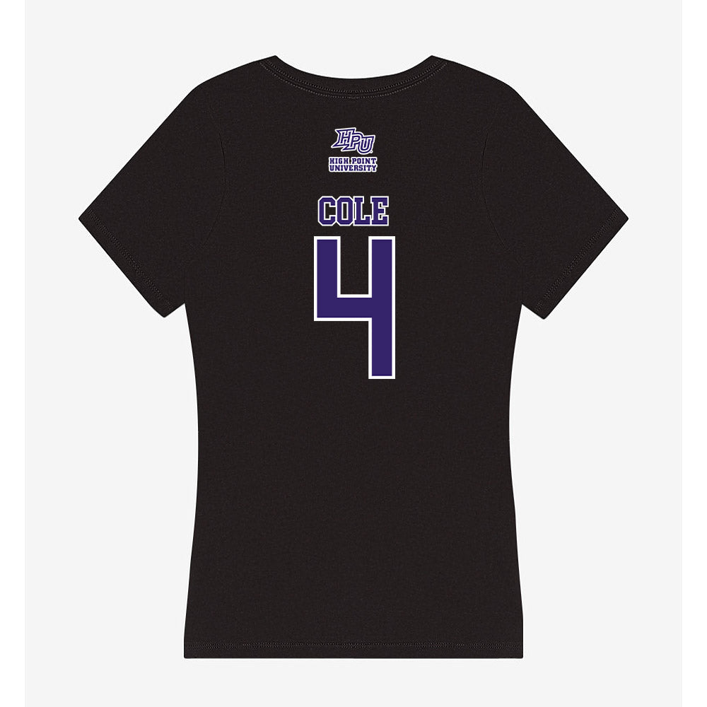 High Point - NCAA Women's Basketball : Sanai Cole - Women's V-Neck T-Shirt-1